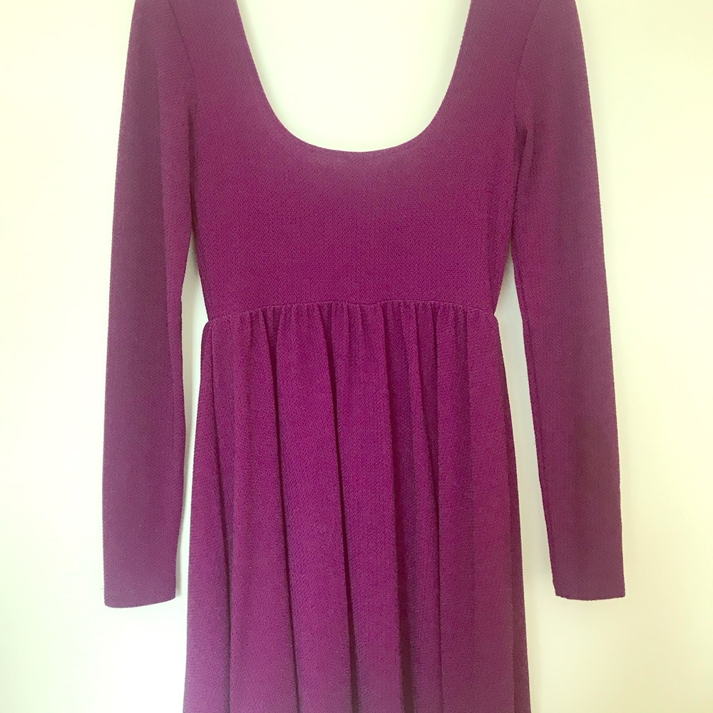 Purple long sleeve mini dress